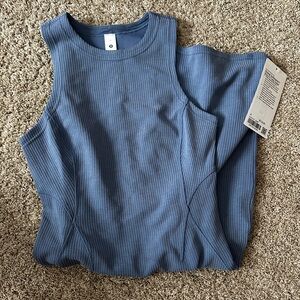 Lululemon Blue Softstream Slim-Fit Tank Dress